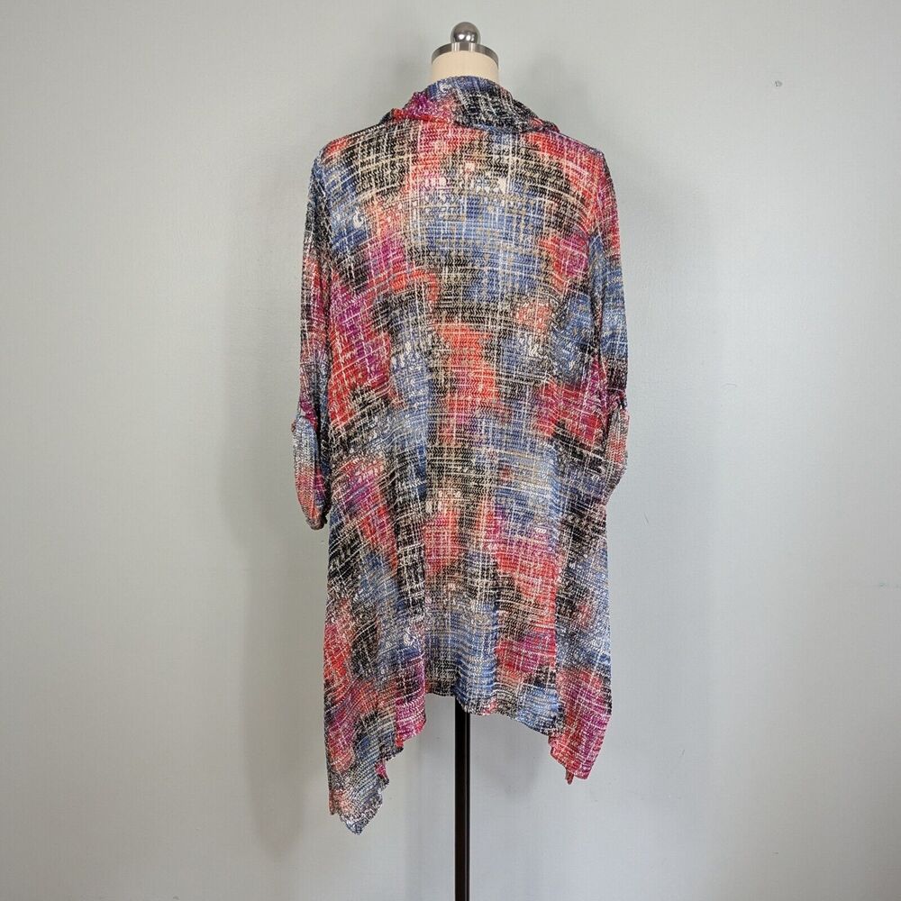 Multiples Button Tunic Top 1x Sheer Duster Artsy … - image 3
